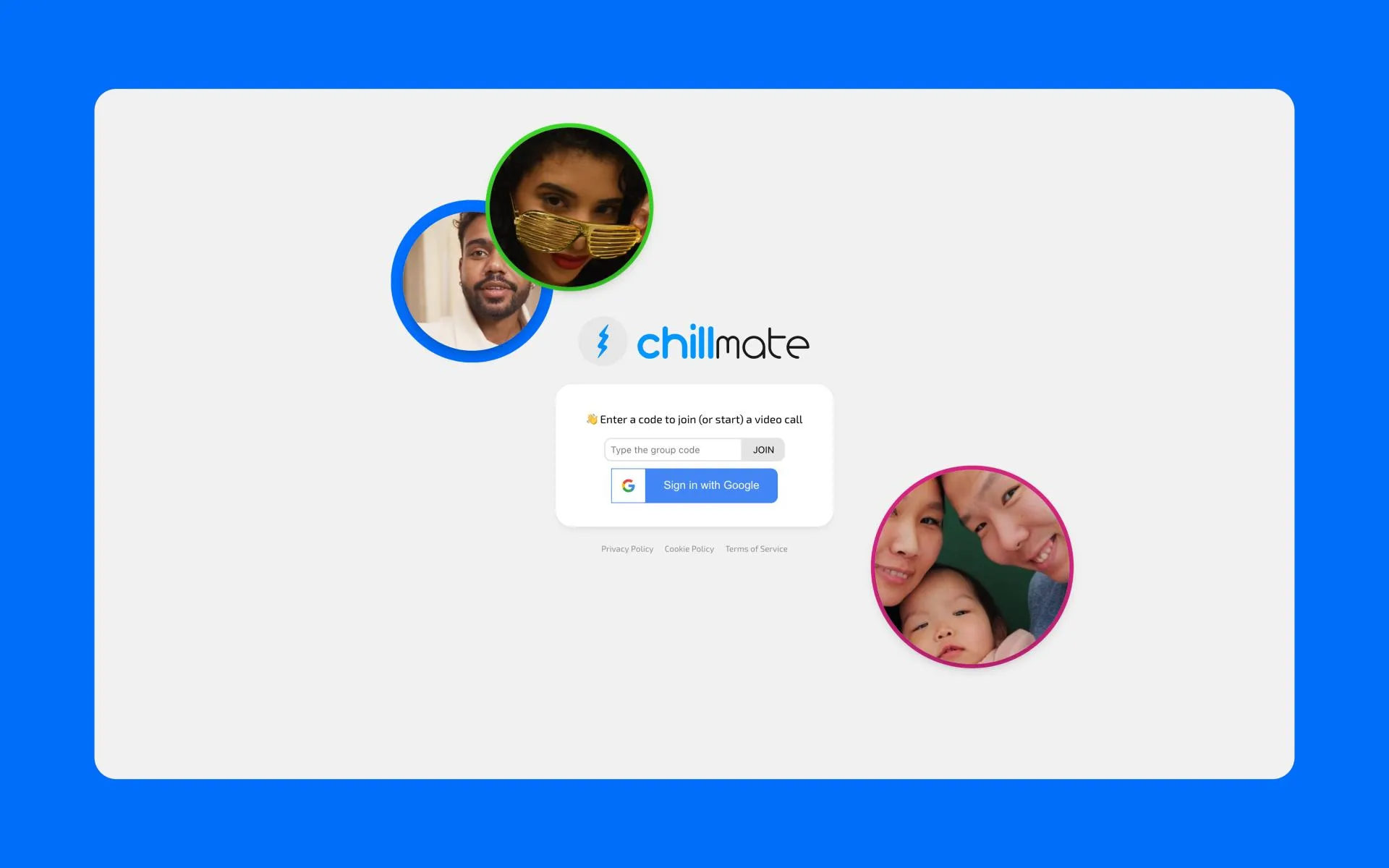 The Chillmate join screen for entering a room
